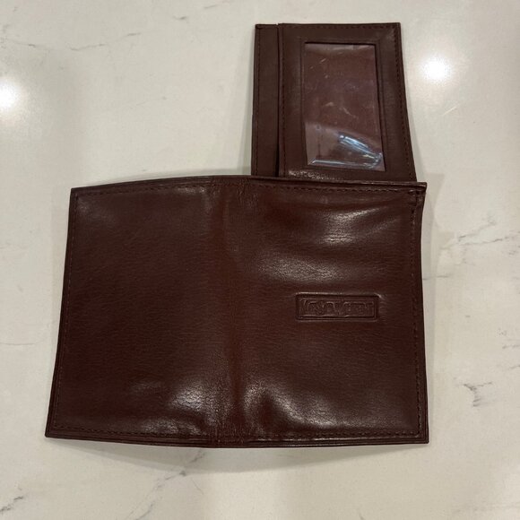 Yves Saint Laurent - Men's Trifold Brown Leather Wallet - Picture 14 of 16